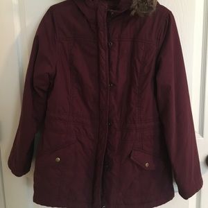 Burgundy coat